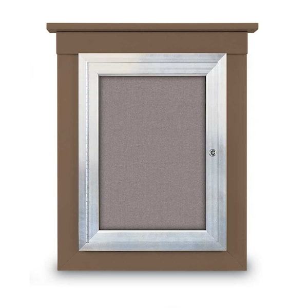 72"x36" 3-Door Enclosed Letterboard, Black Felt/Lt Oak
